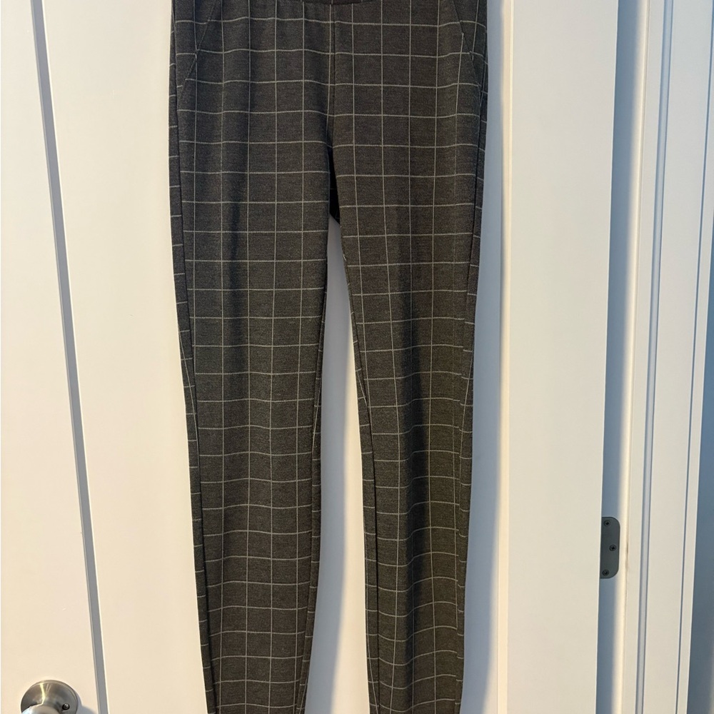 Suzy Shier Charcoal Plaid Trousers